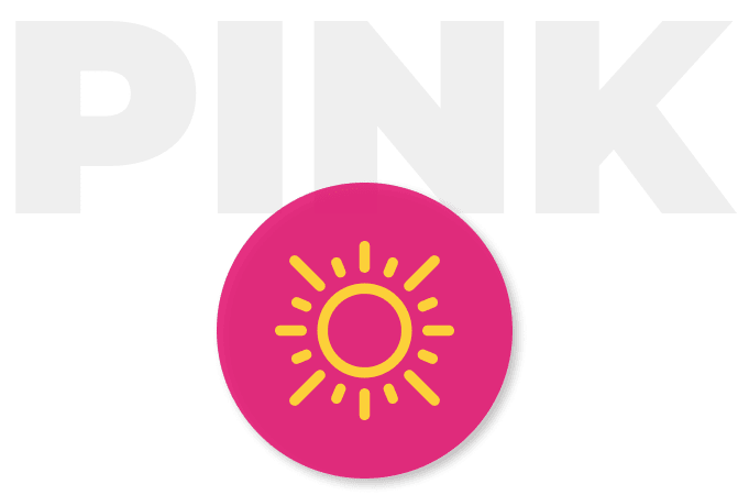 Pinke Verfärbung des Stickers